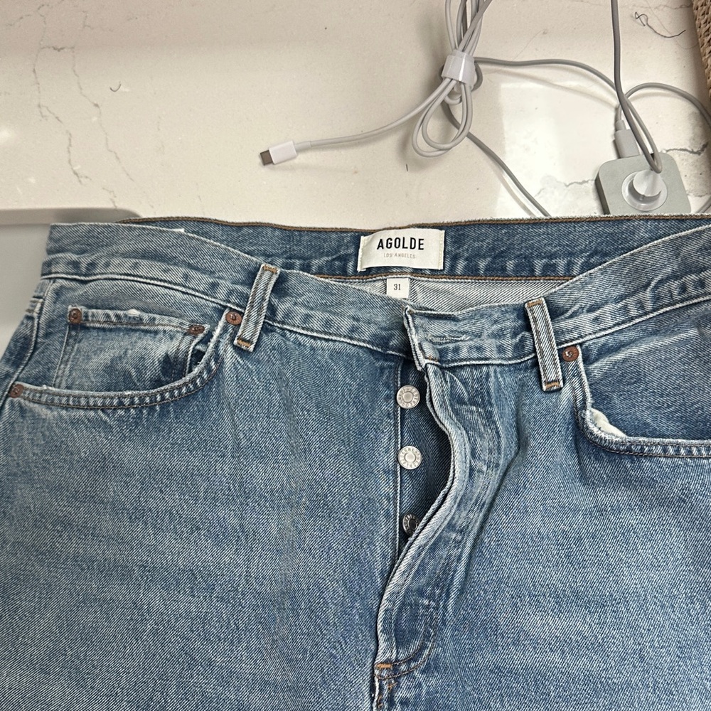 Agolde Light Blue Button-Fly Jeans